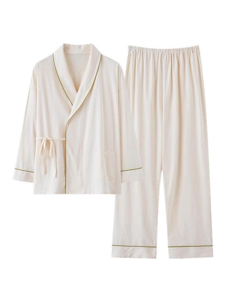 Spring & Autumn Nursing Pajamas for Postpartum Women with Breast Pads