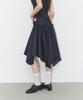 Iligo Check Color Block Midi Skirt Navy