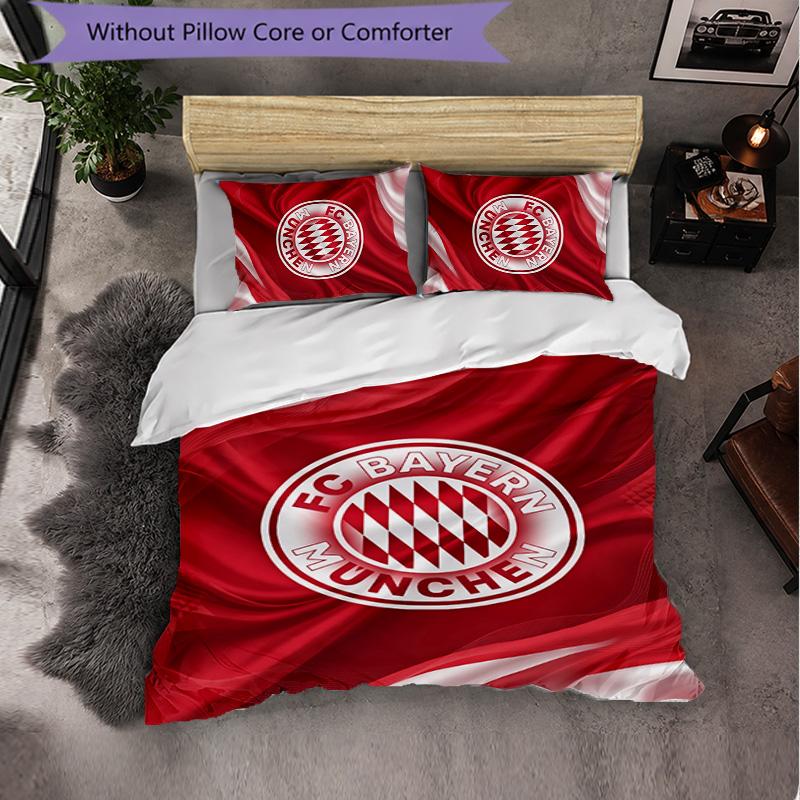 Bayern Munich Themed Bedding 3Pcs Duvet Cover Set Decorative Bed Linen For Teen Room Home Decoration