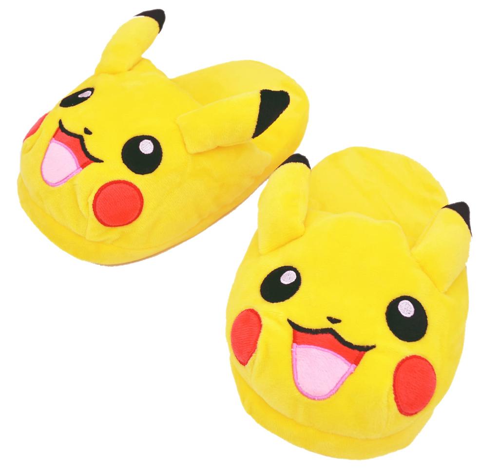 MORIPiLO Pokemon Indoor Slippers Fluffy Size Plush Cute Pokemon Morishita Makura (Pikachu Kunyaku) 23.0-25.0cm, Unisex, Toy, Gift, Yellow, Character,
