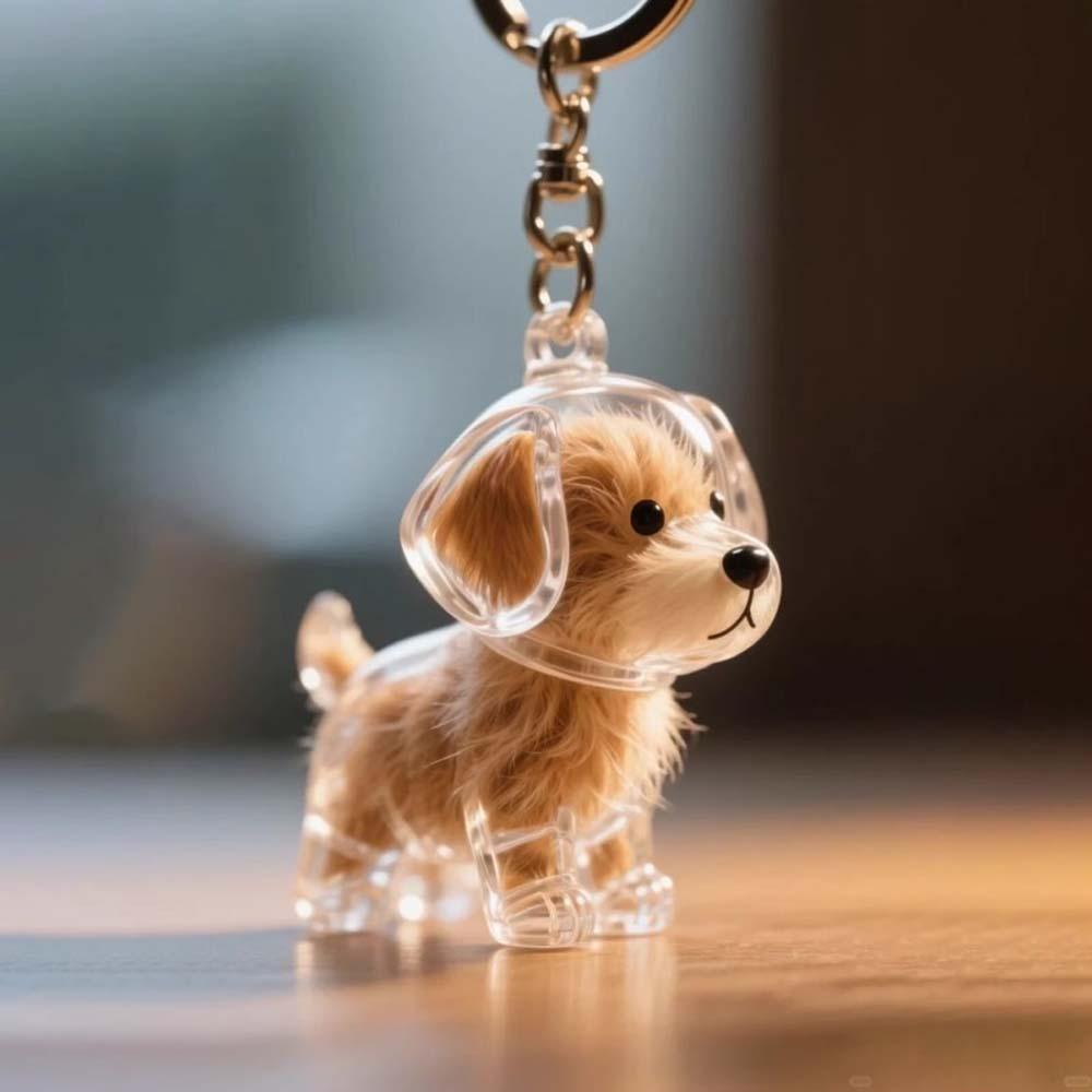 Hair Grooming Dog Hair Storage Box Transparent Puppy Pendants Cartoon Pet Hair Keychain  Backpack