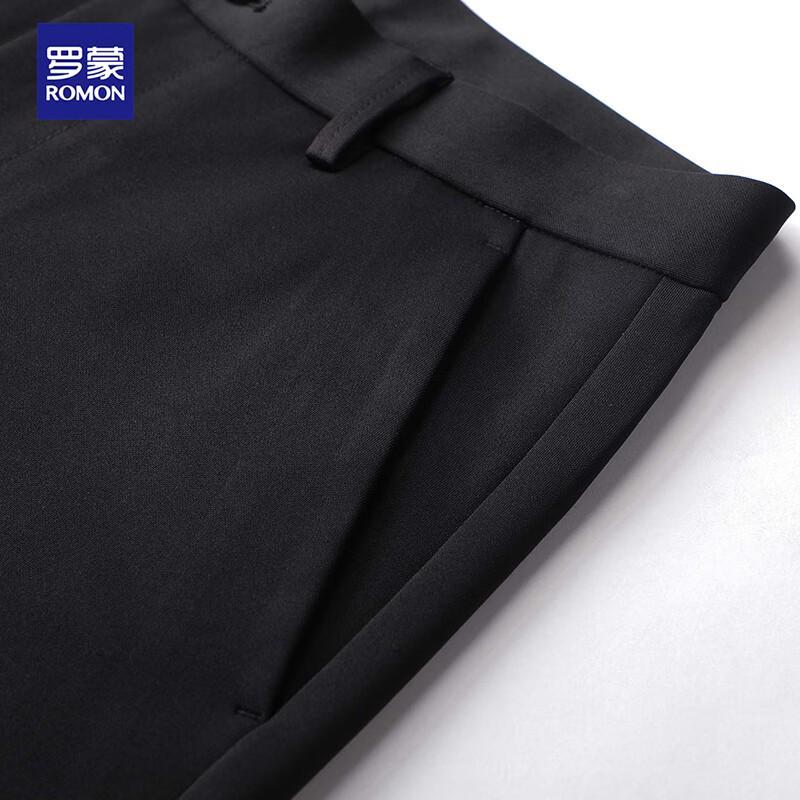 Romain Men's Straight Fit Elastic Anti-Wrinkle Casual Trousers
