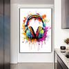 Colorful Game Controller Headphones Canvas Painting Graffiti Gaming Poster Print Picture for Gamer Bedroom Wall Art Home Decor