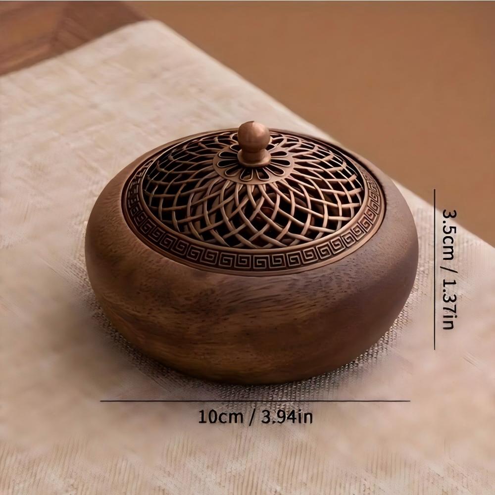 Solid Wood Pan Incense Burner, Indoor Aromatherapy Burner With Sandalwood Incense, Tea Ceremony ,prayer rooms, yoga Decoration