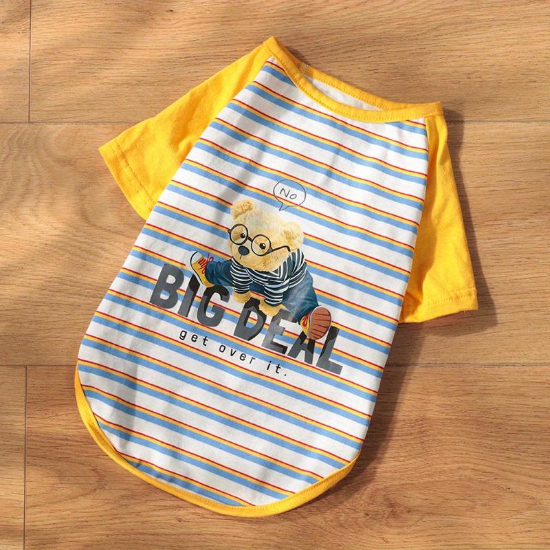 

Dog Anti-hair Clothing Spring/Summer Thin Cat Cute Shirt Cartoon Dinosaur Fresh Small Dog Teddy Pet XS білий