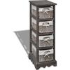 VidaXL Storage Shelf Wood Brown 4 Woven Baskets