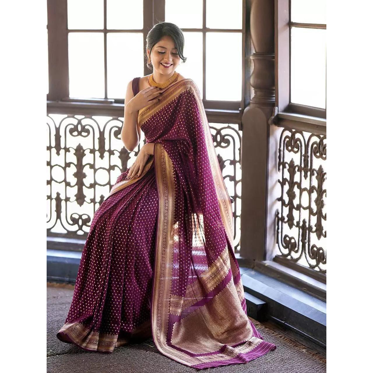 Royal Soft Lichi Silk Saree – Rich Pallu Jacquard Elegance
