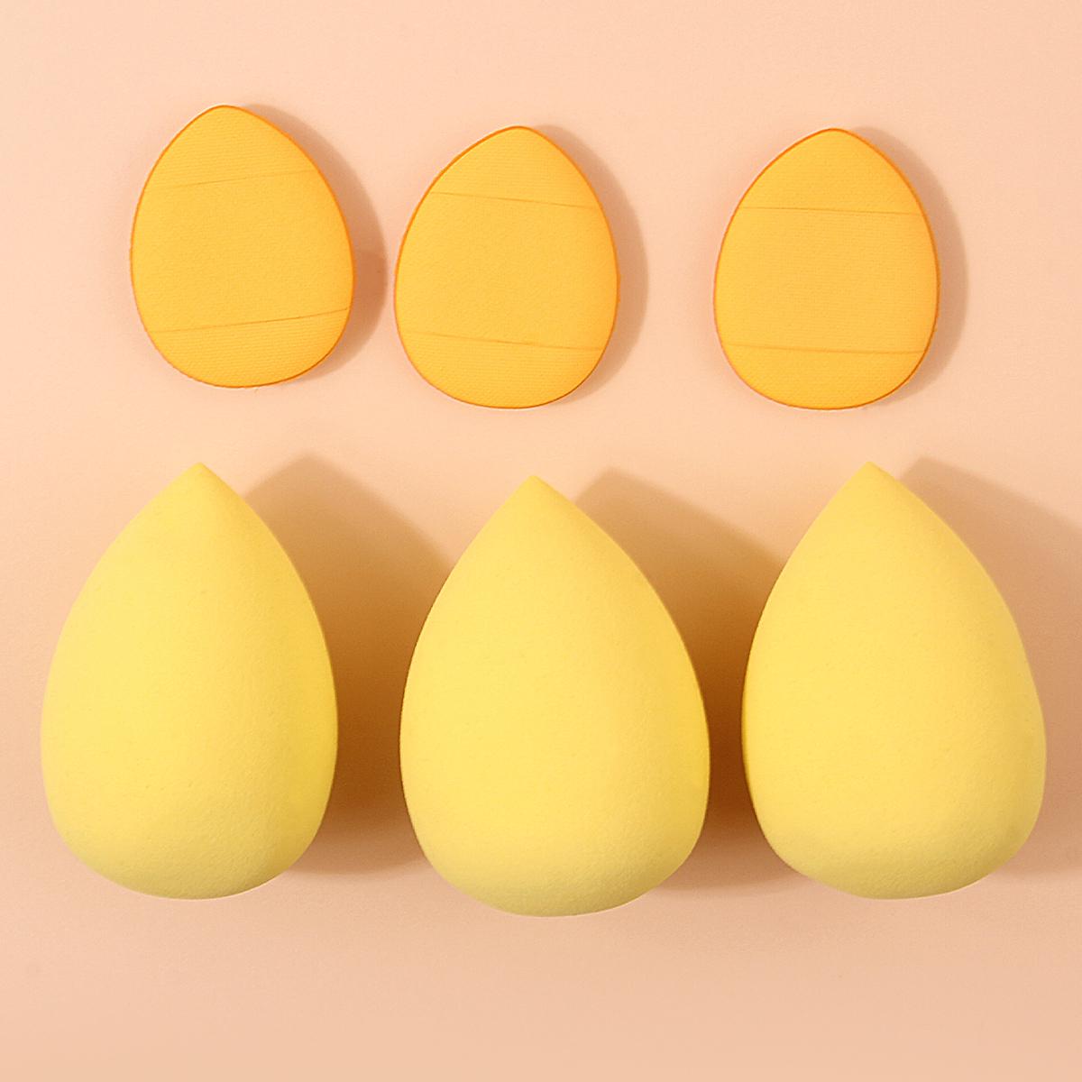 

6PCS Yellow makeup sponge set, waterdrop makeup egg powder puff, soft and skin-friendly foundation and concealer special tool жёлтый