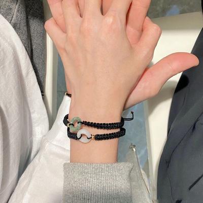 Bracelet de Couple porte-bonheur, boucle de paix, tissé à la main, Vintage, cadeau d'anniversaire pour petite amie