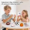 Alla hjärtans dag Barnpresent: Ett paket med 24 stressbollar med ett gratis Alla hjärtans dag-kort, lämpligt för både pojkar och flickor.