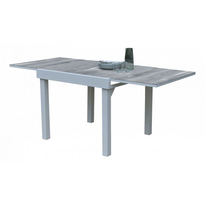 ModuloWood T 4 / 8 Glass Garden Table White Wood Decoration Wilsa Garden