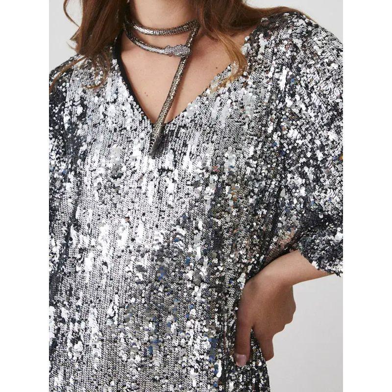 European and American Style Street Personalized Sequined Shiny Loose Annual Party Birthday Party Dress Elegant A- line Dress