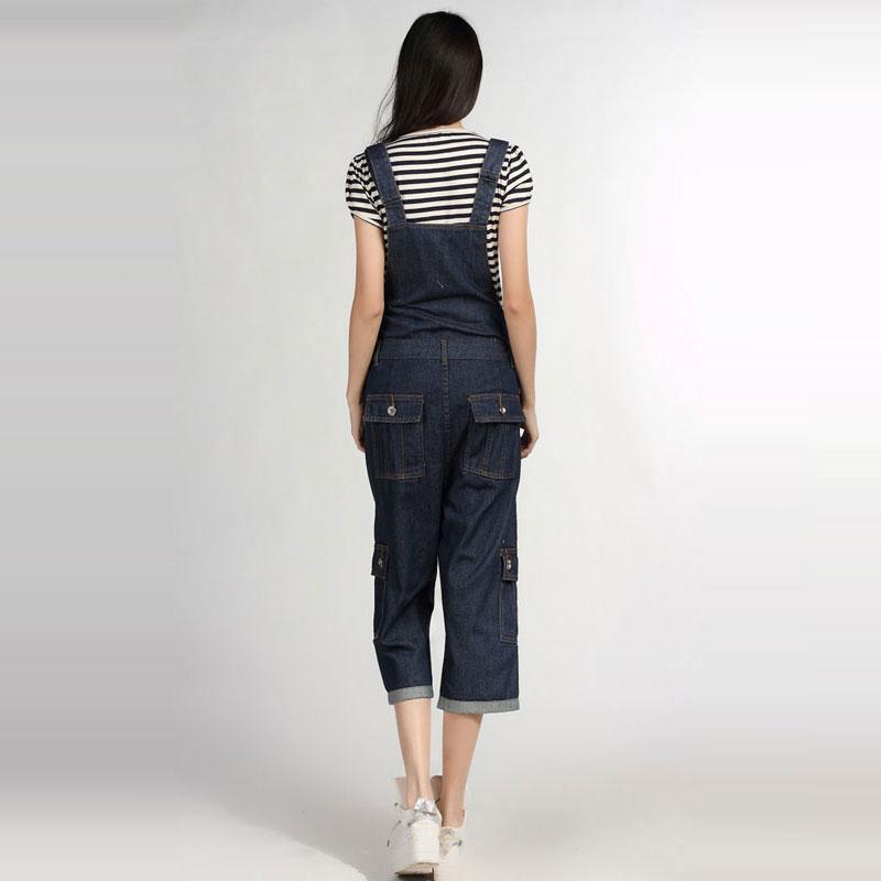 Women's Denim Overalls Large Size Straight Pants Blue Jeans Women's Denim Shorts More Sizes 48 50