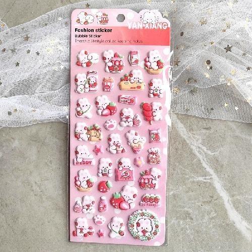 1Pc Cute Cartoon Ghost Family 3D Relief Stickers Fun Jelly Transparent Decoration for Phone Cases Children's DIY Crystal Sticker
