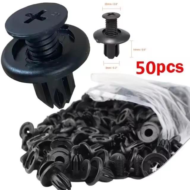 8mm Plastic Rivets Fasteners Screw Car Fender Bumper Screws Clips Rivets Auto 8mm Hole Plastic Push Pin Clip Car Accessories