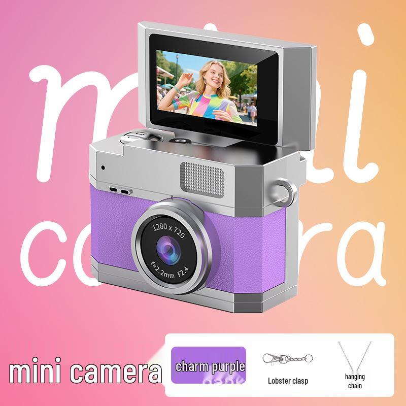 Retro Mini HD Thumb Camera for Students & Parties - Portable Photo & Video Recorder with Neck Strap