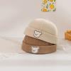 Cartoon Bear Brimless Hat Solid Color Kids Cap Korean Style Dome Beanie Autumn Winter