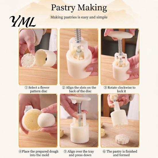 Kreativní kuchyňské nástroje na pečení, oboustranná forma, 2v1 DIY lisovací nástroj na pečení pro formičky na měsíční koláče, sušenky, koláče, odnímatelný ABS gadget, pro domácí pečení
