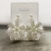 1Pair New Trend Element Earrings Temperament Senior Zircon Pearl Snowflake Earrings Princess Wind Stud Earrings Xmas