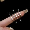 Silberner Koreanischer 26 Buchstaben A-Z Offener Ring Herren und Damen Ring Partnergeschenk Schmuck
