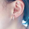 Exquisite Russian Purple Gold Single-Row Earrings Classic Gold Diamond Earrings Rose Gold Plated Zircon Earrings