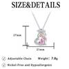 Rose Gold Plated Dual-Tone Crystal Pendant Necklace With Birthstone Women Elegant Clavicle Chain Graduation Gift