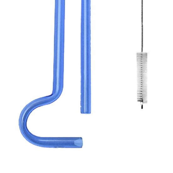 Lot de 2 pailles en verre teinté réutilisables avec brosse, bouchon amovible robuste pour boire de l'eau, fabrication soignée, pailles anti-rides pour les lèvres