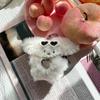 Handmade Rabbit Keychain with Glasses Bunnys Heart Charm Keyring for Women Plush Key Chain Pendant Car Bag Ornament