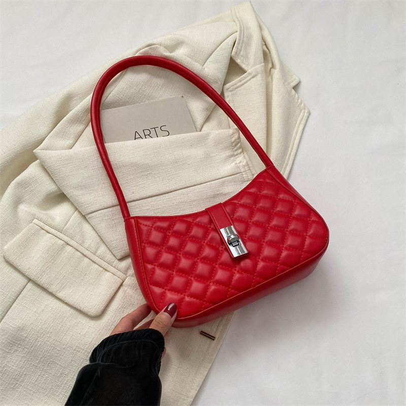 Fashionable Pu Quilted Tote Bag In Chic Black White Red Or Coffee For Everyday Style