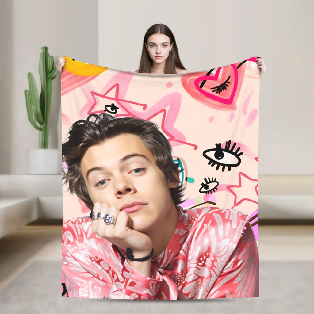 Singer H-Harrys S-Styles  Blanket  Picnic Flannel Throw Blanket For Bedroom Soft Warm Custom Quality Bedspread Gift
