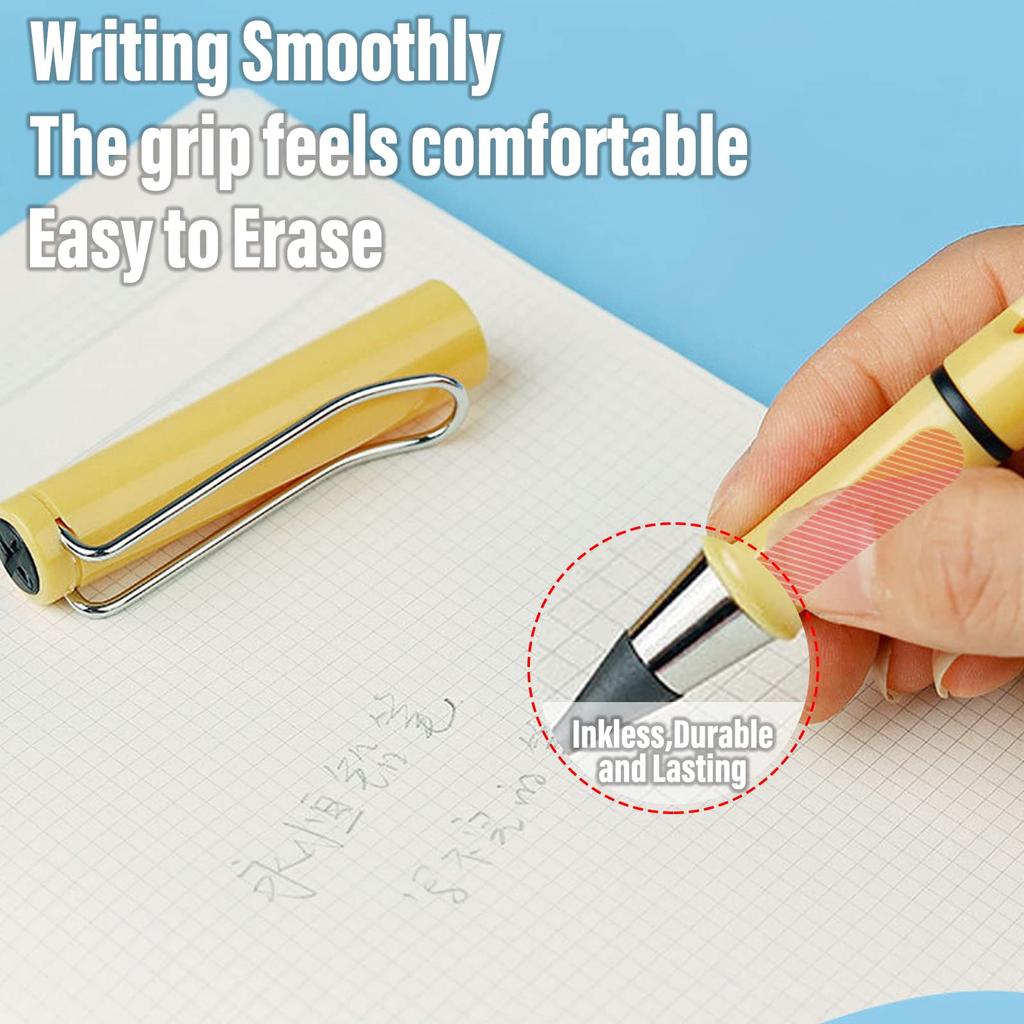 6pcs Everlasting Pencil  Inkless Pencils Eternal with 6pcs Replacement Nibs  Infinity Pencil Magic Pencils  Portable Reusable Erasable Writing Pencil