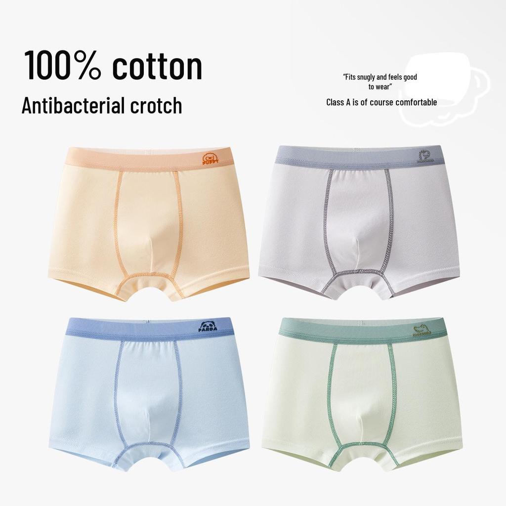 Boys' Pure Cotton Boxer Briefs: Comfortable, No-Pinch Fit for Ages 6-12