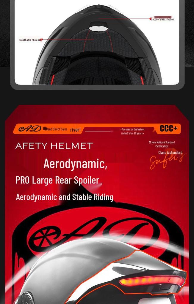 DOT Certified Unisex Flip-up Motorcycle Helmet: Stylish, All-Season Safety Taillight Design