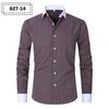Men's Pocketed Striped Shirt: Business Commute, Crease-Resistant, Long-Sleeved, Plus Size