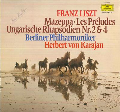 LP Schallplatte HERBERT VON KARAJAN, BERLINER PHILH - Liszt Mazeppa / Les Preludes / Unga 349100 DEUTSCHE GRAMMO 1975 Deutschland Klassik Gebraucht