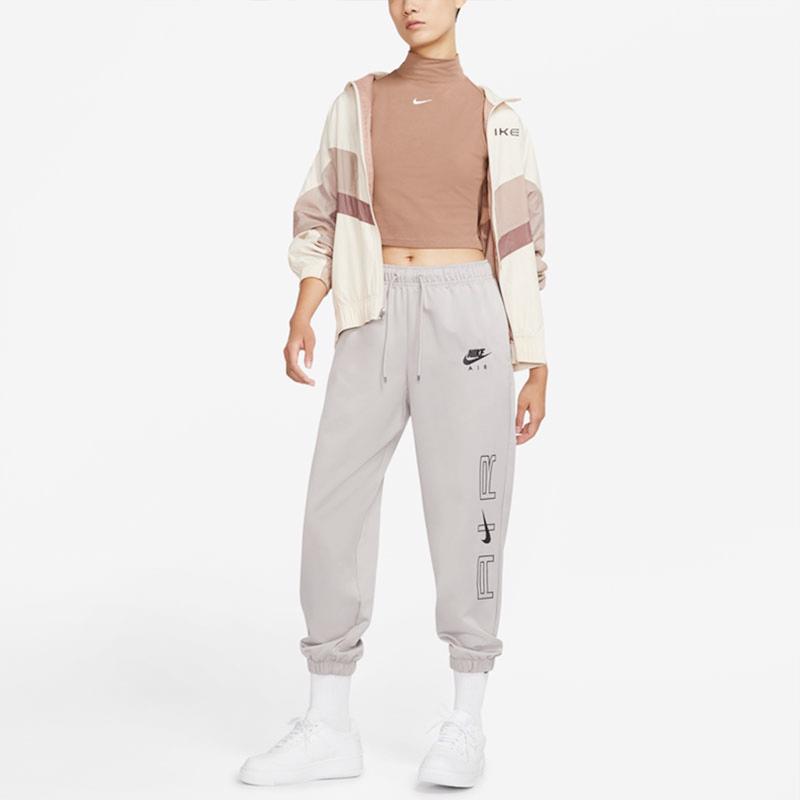 Nike Pantalon de sport fuselé à cordon de serrage imprimé à l'air pour femmes Gris clair DD5426-033
