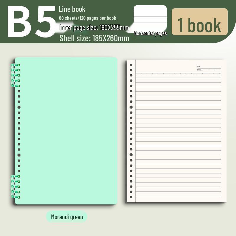 Morandi Colors Detachable Coil Notebook - B5, A4, A5 - Student-Friendly, High-Quality Loose-Leaf Design