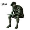 Ancient Roman Style Statues Greek Warrior Shelf Sitter Statue, Sitting Soldier Figurine with Classic Room Decor Helmet, Historical Desktop Ornament
