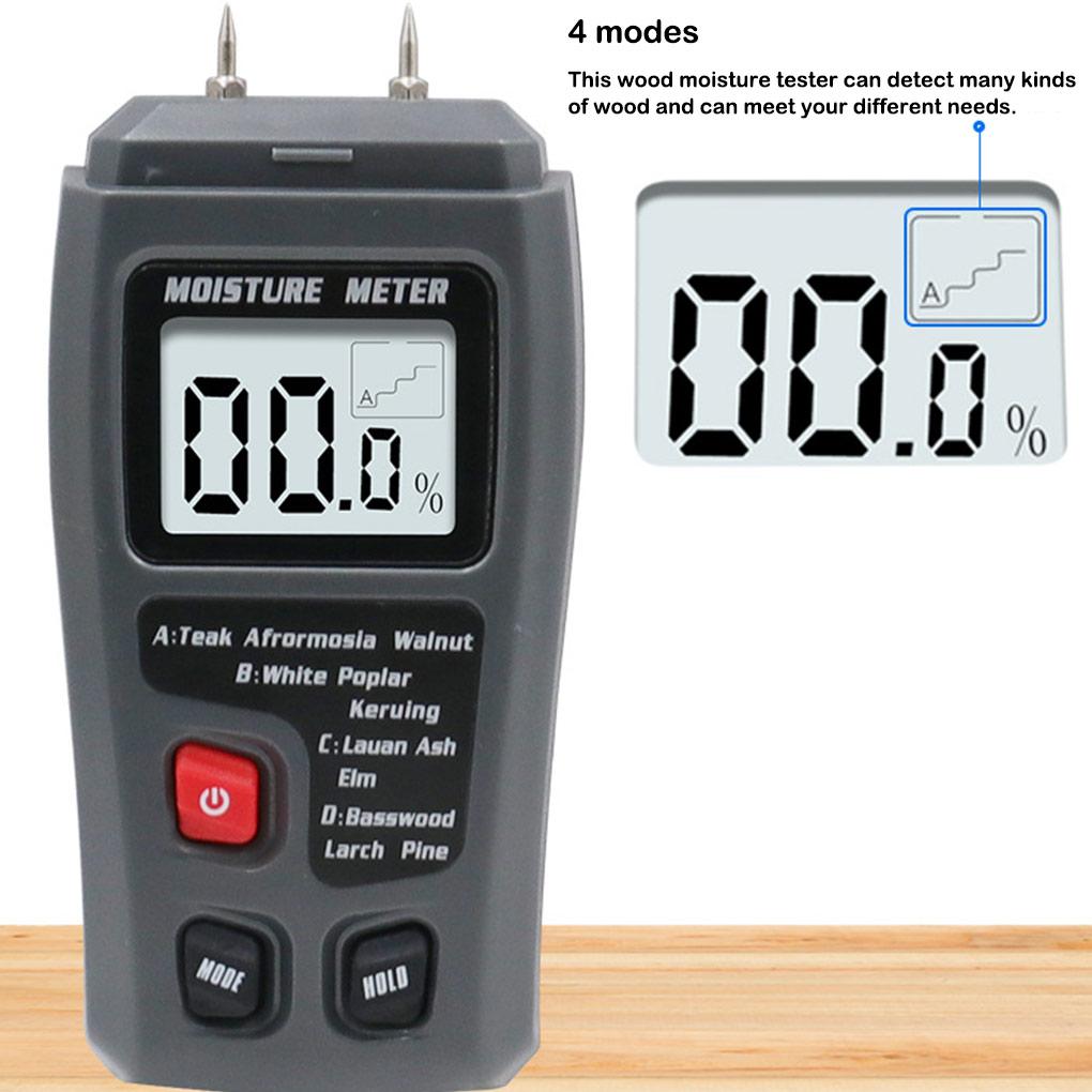 Digital Display 0-99.9% Wood Moisture Meter Portable Handheld Log Hygrometer Electrical Humidity Tester Testing Instrument