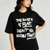 100% Baumwolle Unisex Rundhals Standard T-Shirt Grunge Weißer Textdruck Kurzarm Lustiger Slogan Lässiges Tee 6 Farben