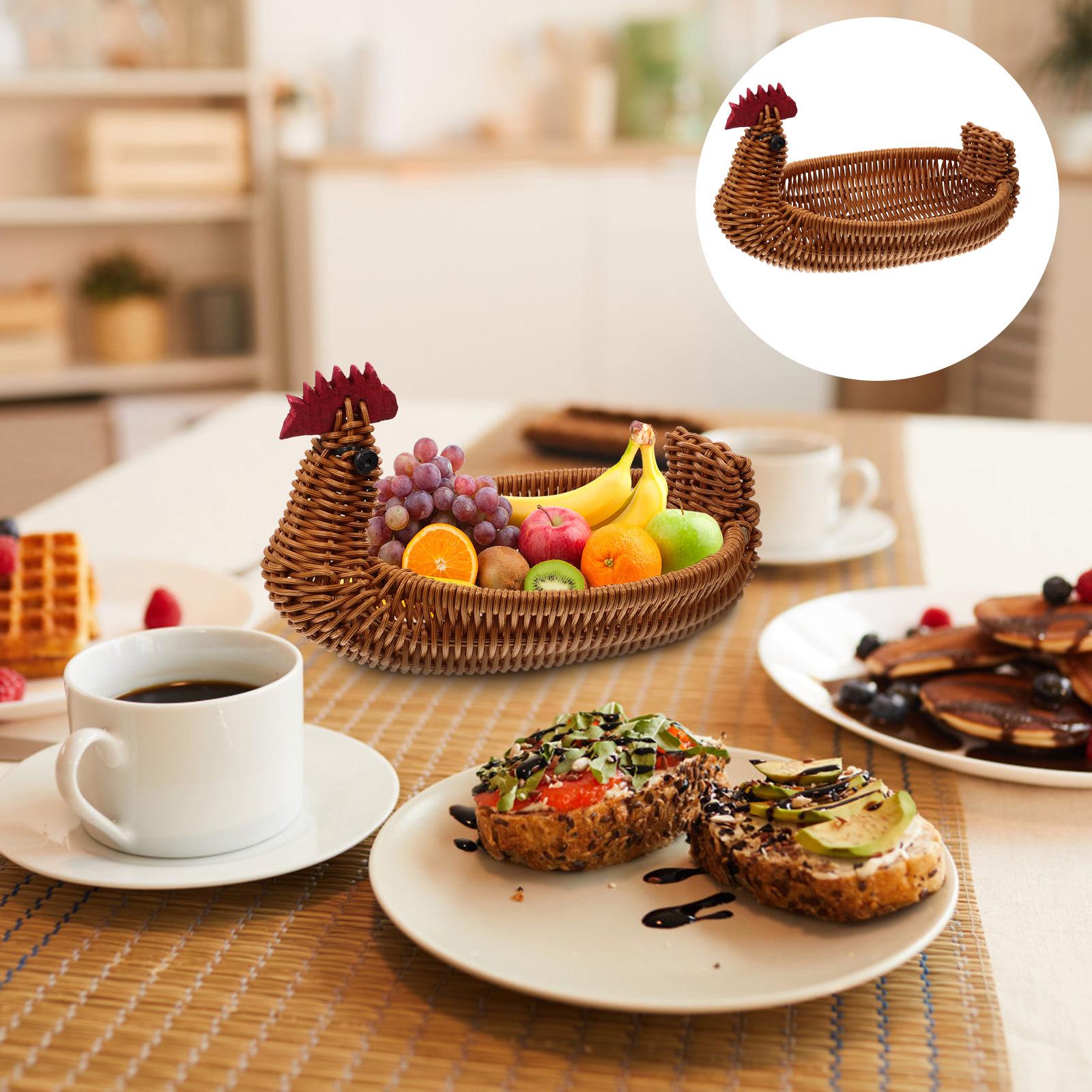 

Плетеная корзина для хранения из ротанга, натуральные корзины для подарков, пустые, для закусок, для вечеринки, держатель для фруктов и еды, декор 23X16X13CM коричневый