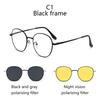 3 In 1 Metal Oval Frame Magnetic Attraction Suitable Prescription Glasses Frames Polarized Clips Sunglasses Two-In-One Lensed