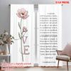 2pcs 2D Flat Printing Scene Curtains Love Flower Bible Verse Polyester Without Electricity Festive Holiday for Holiday Decor