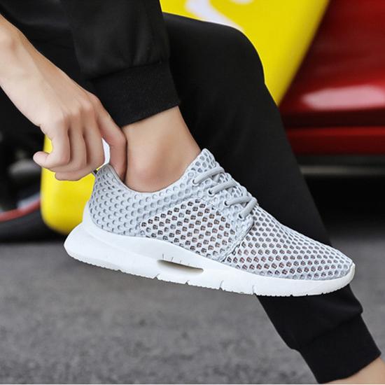 Pánské boty s dutými prodyšnými otvory, Běžecké boty, Síťované boty, Letní lehké ležérní sportovní boty, Běžecké boty