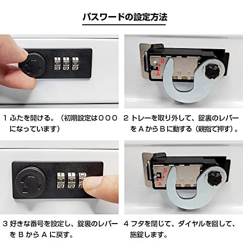 Hachibanya Cashmate Portable Safe with Dial Lock, A6 Size, Accounting/Office Mini Safe, Piggy Bank, Steel, Home Use, Approx. W20 x D15.8 x H8.5cm, M20