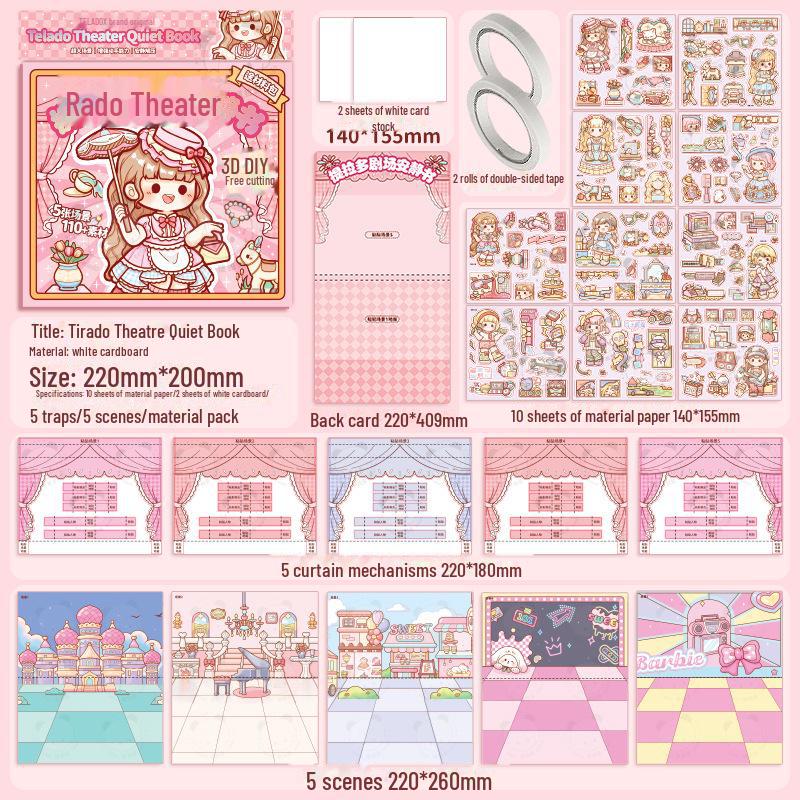 

Театр Тирадо Тихая Книга 3D Сцена: Набор наклеек своими руками для девочек