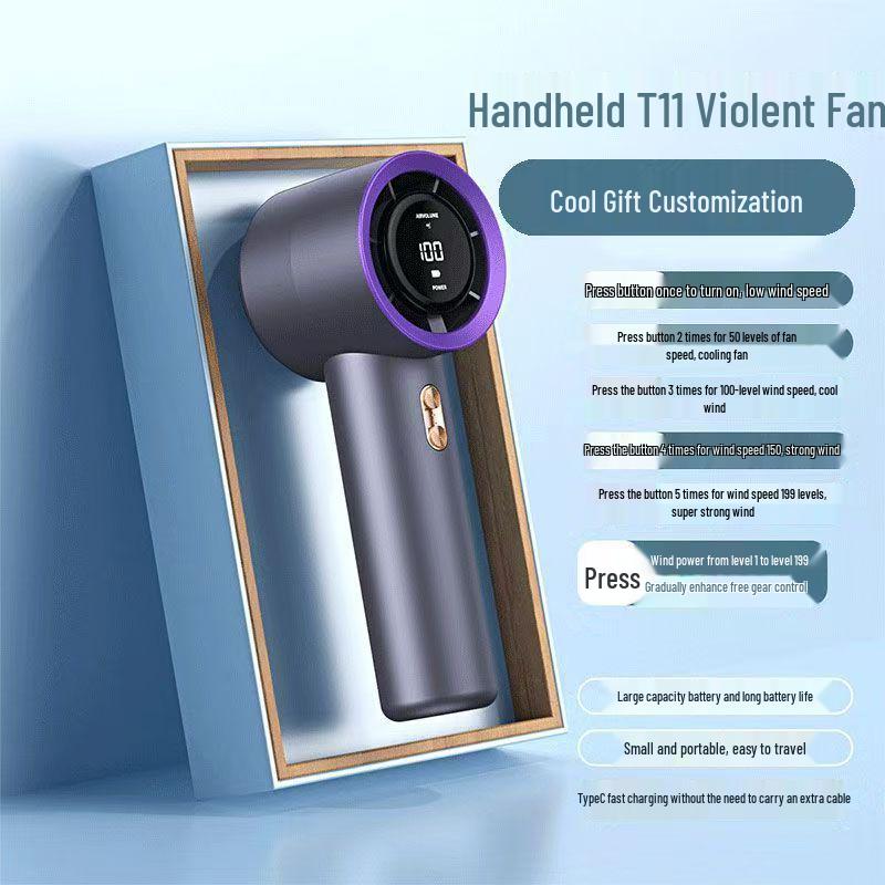 Mini Portable USB Charging Desktop Fan T11 - High-Speed Handheld Model One Size