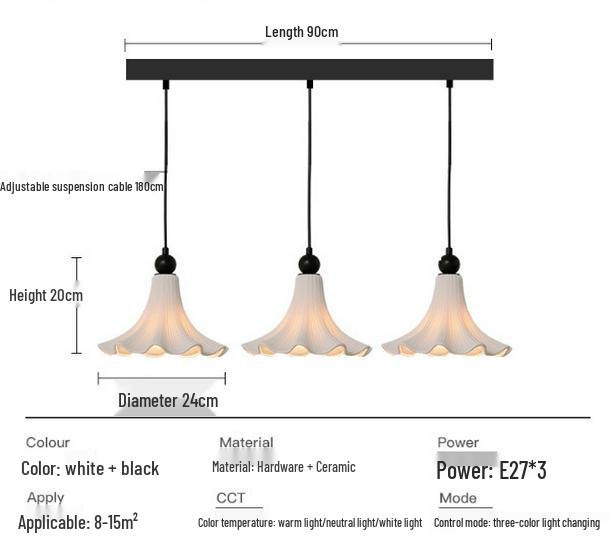 Warm French Vintage Style Ceramic Pendant Light for Restaurant, Bedroom, or Hallway