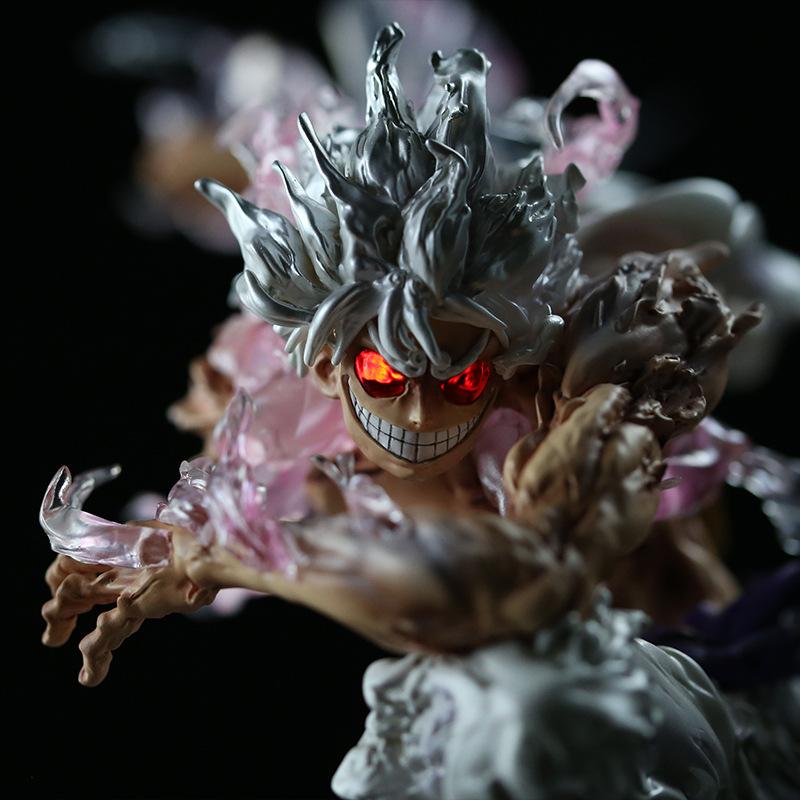 One Piece Anime Figures 22cm Iron Curtain Battle Damage Gear 5 Nika Luffy Action Figure Statue Model Toys Doll Ornaments Gifts