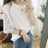 Lace Tops Women Summer Blouses Casual Half Sleeve Blusas Female Hollow Out Solid Tunic Oversized
